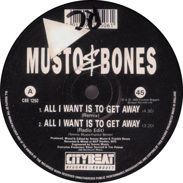 Musto & Bones - All I Want Is To Get Away (Original & Remix Versions)