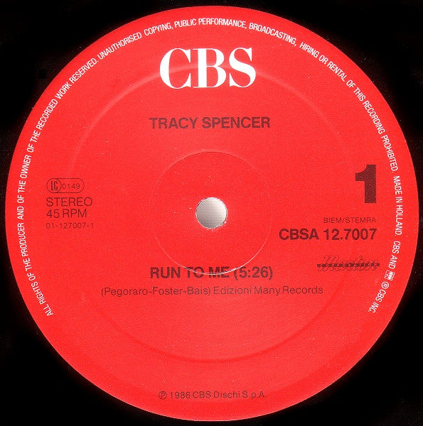 Tracy Spencer - Run To Me