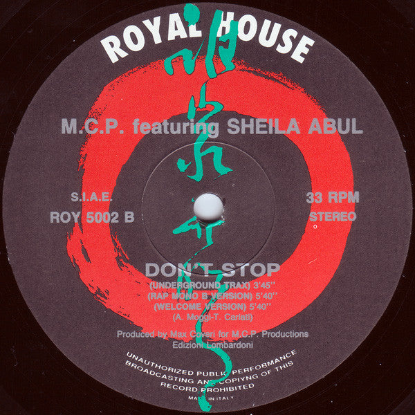 M.C.P. (2) featuring Sheila Abul - Don't Stop