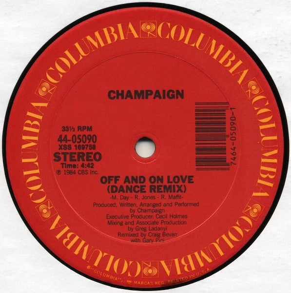 Champaign - Off And On Love (12" Dance Version)