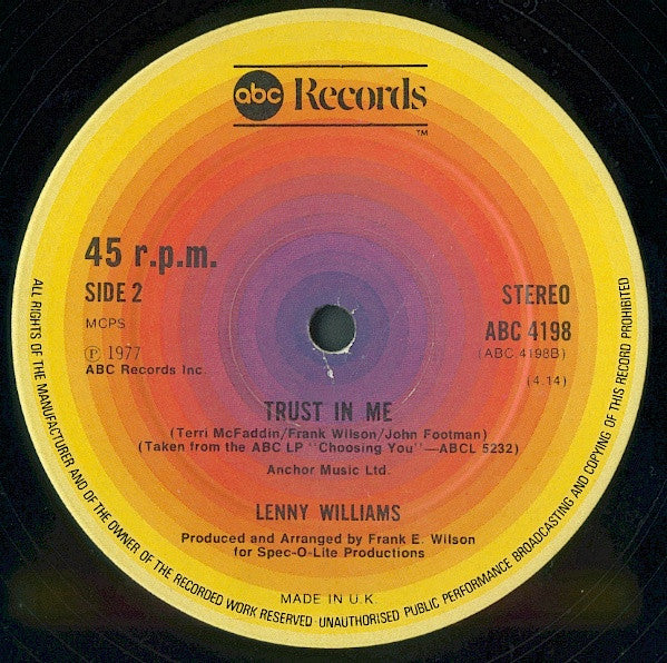 Lenny Williams - Choosing You / Trust In Me