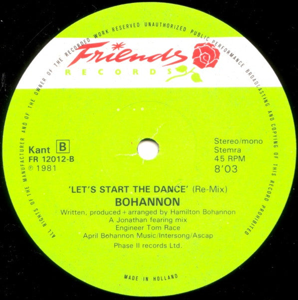 Hamilton Bohannon - Let's Start II Dance Again