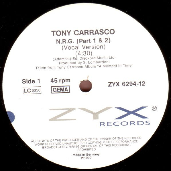 Tony Carrasco - N.R.G. (Vocal Version) (Part 1 & 2)