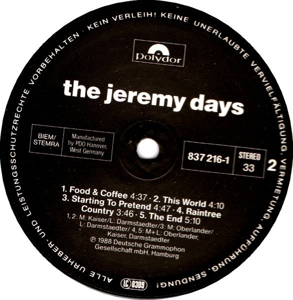 The Jeremy Days - The Jeremy Days
