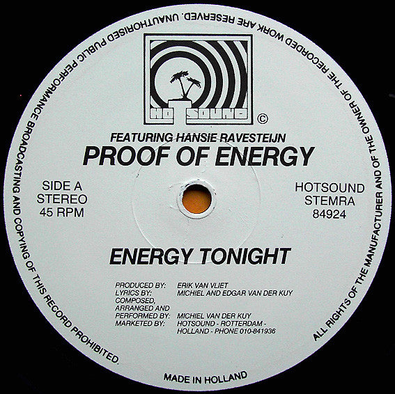 Proof Of Energy Featuring Hansie Ravesteijn - Energy Tonight