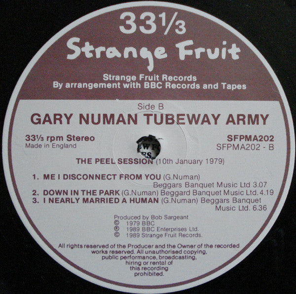 Gary Numan / Tubeway Army - Double Peel Sessions