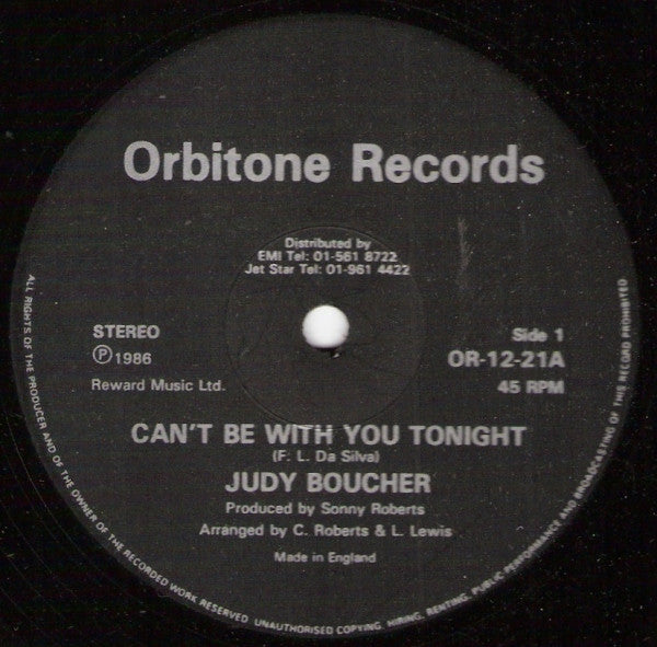 Judy Boucher - Can't Be With You Tonight