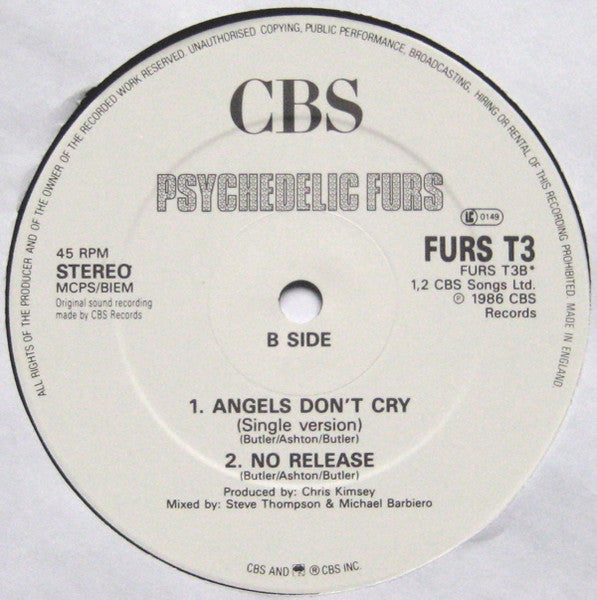 The Psychedelic Furs - Angels Don't Cry (New York Mix)