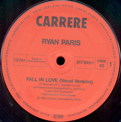 Ryan Paris - Fall In Love (Special Maxi Version)