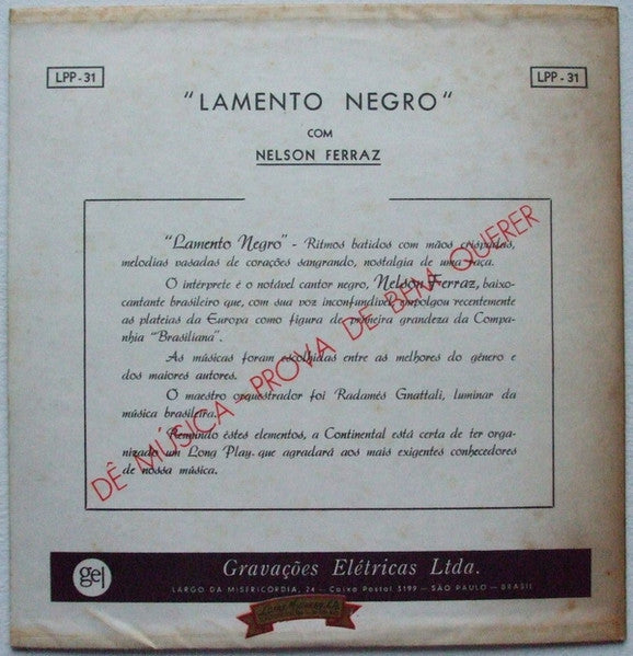 Nelson Ferraz - Lamento Negro