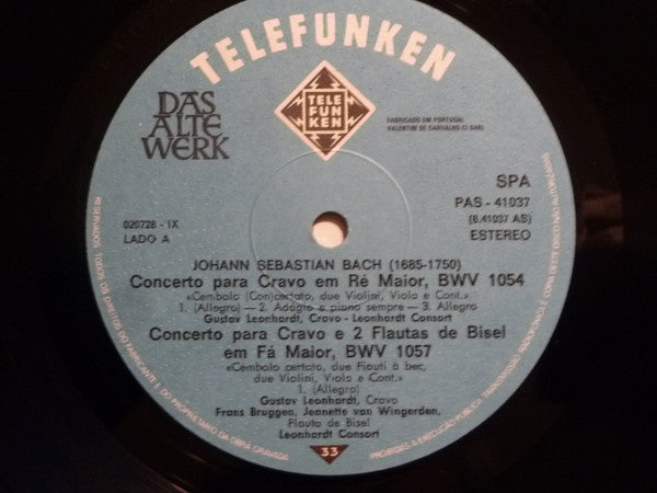 Johann Sebastian Bach, Gustav Leonhardt - Cembalokonzerte / Concertos For Harpsichord Bwv 1054 • Bwv 1057 • Bwv 1058