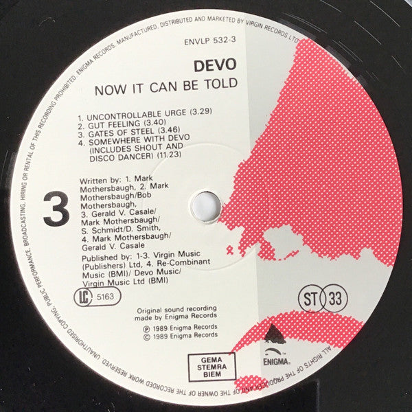 Devo - Now It Can Be Told (Devo At The Palace 12/9/88)