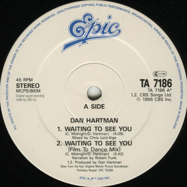 Dan Hartman - Waiting To See You