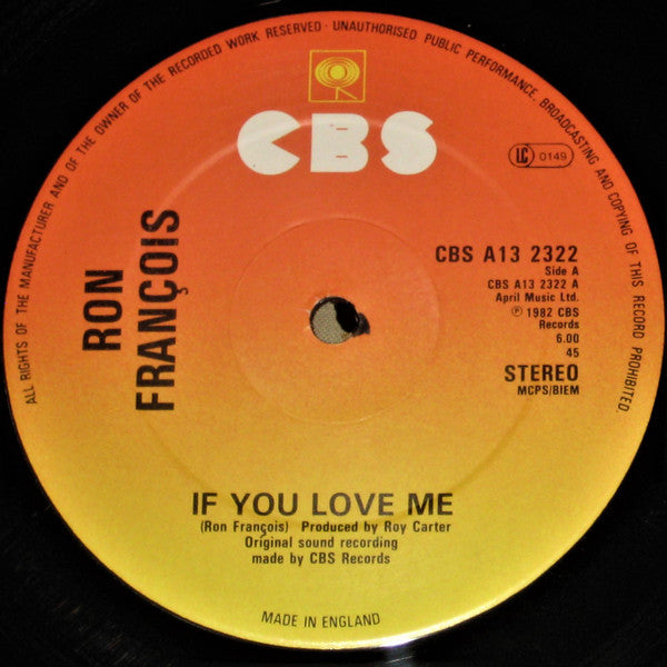 Ron Francois - If You Love Me