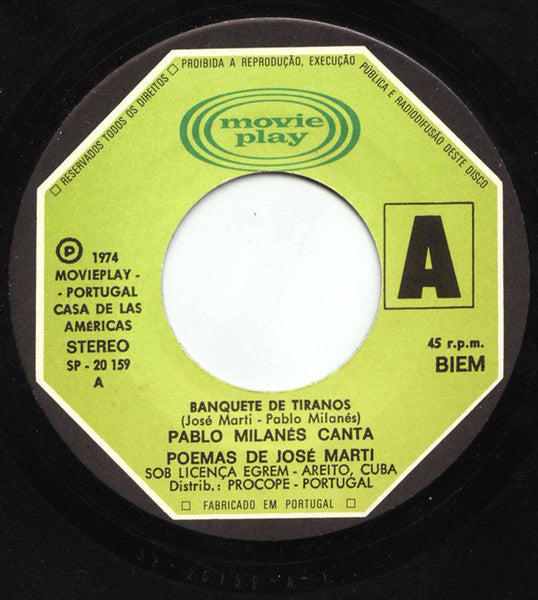 Pablo Milanés - Canta Poemas De José Martí - Banquete De Tiranos