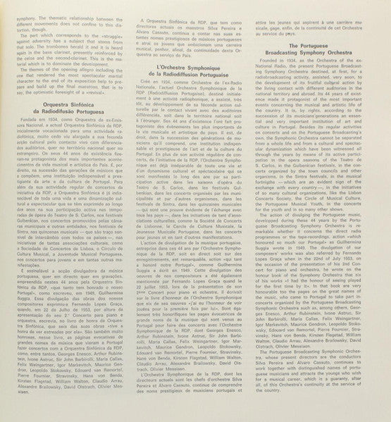 José Viana da Mota / Orquestra Sinfónica da RDP, Silva Pereira, Vasco Barbosa - Sinfonia Em Lá Maior - Opus 13 "À Pátria"