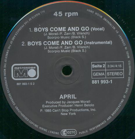 April Jaffe - Boys Come And Go