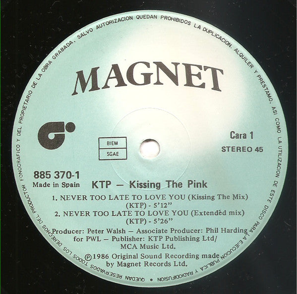 Kissing The Pink - Never Too Late To Love You