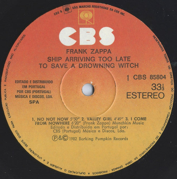 Frank Zappa - Ship Arriving Too Late To Save A Drowning Witch