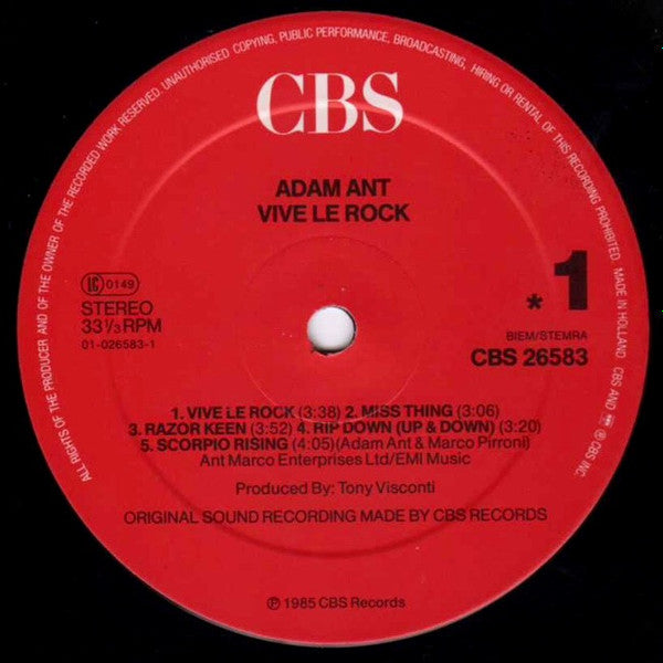 Adam Ant - Vive Le Rock