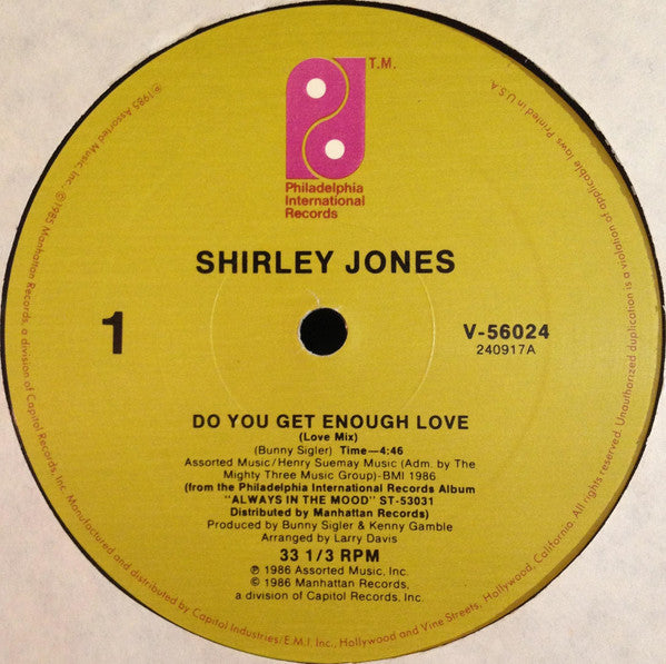 Shirley Jones - Do You Get Enough Love