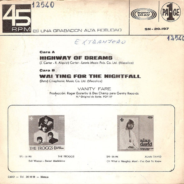 Vanity Fare - Highway Of Dreams / Waiting For The Nighfall