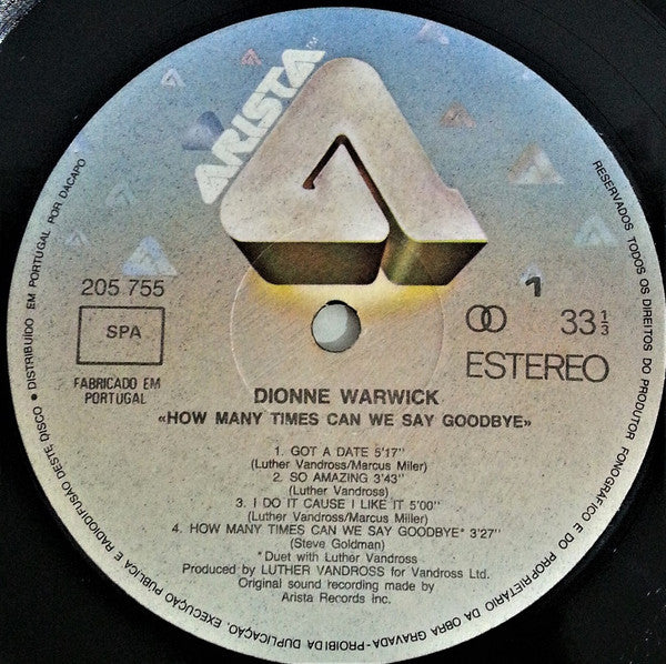 Dionne Warwick - How Many Times Can We Say Goodbye