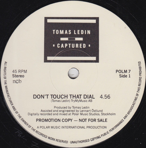 Tomas Ledin - Don't Touch That Dial