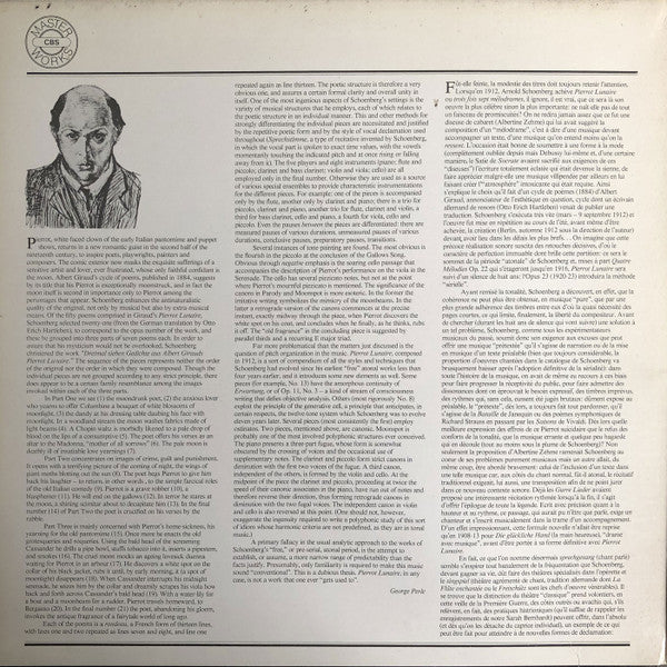 Arnold Schoenberg, Pierre Boulez, Pinchas Zukerman, Lynn Harrell, Michel Debost, Antony Pay, Daniel Barenboim, Yvonne Minton - Pierrot Lunaire