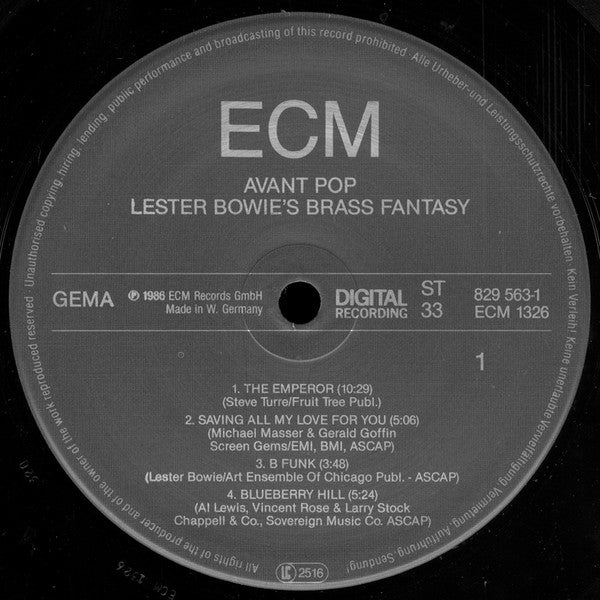 Lester Bowie's Brass Fantasy - Avant Pop