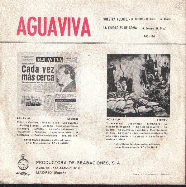 Aguaviva - Vuestra Fuente / La Ciudad Es De Goma