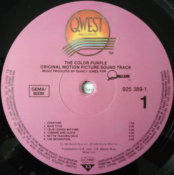 Quincy Jones - The Color Purple (Original Motion Picture Sound Track)