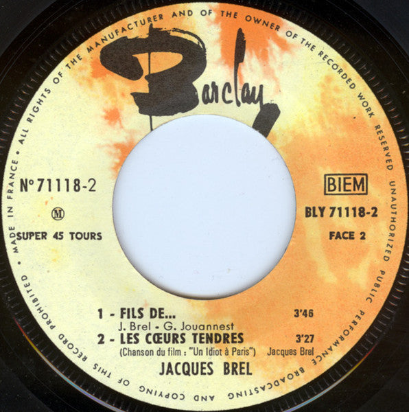 Jacques Brel - La Chanson Des Vieux Amants