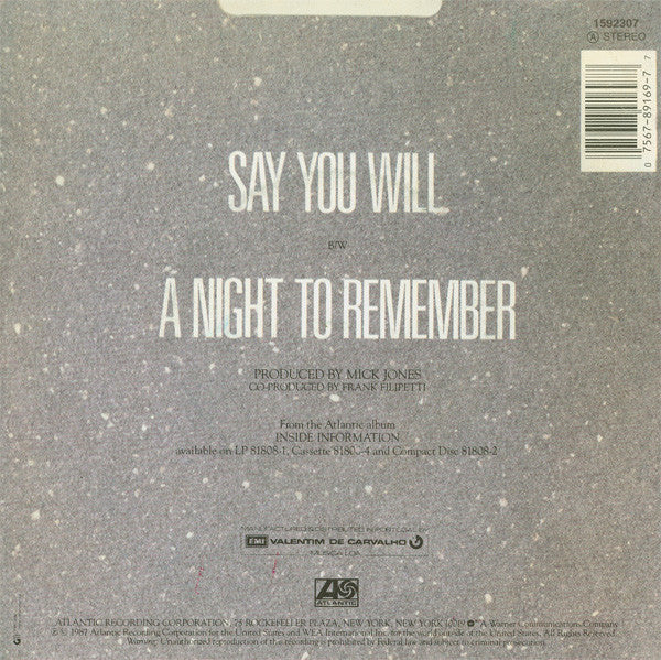 Foreigner - Say You Will