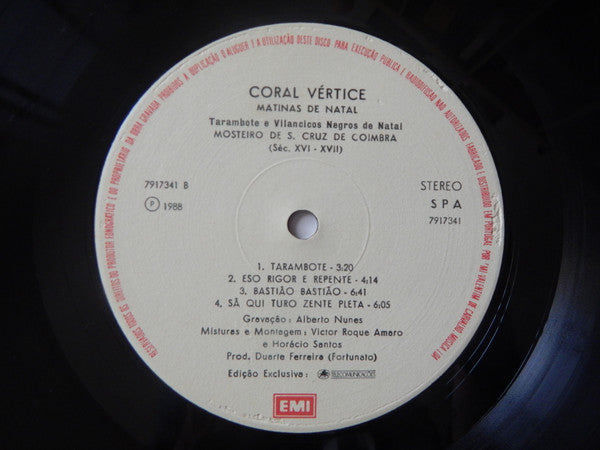 Estevao Lopes Morago - Coral Vértice - Matinas de Natal - Responsórios E Vilancicos Dos Séc.XVI-XVII