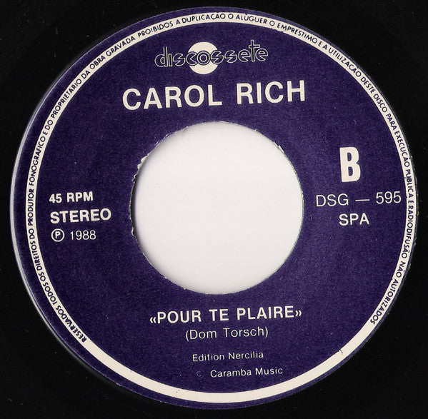 Carol Rich - Tu Veux Partir