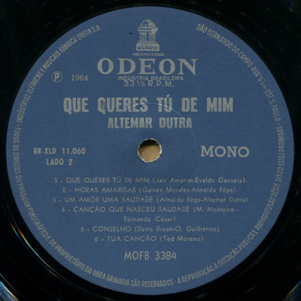 Altemar Dutra - Que Queres Tu De Mim
