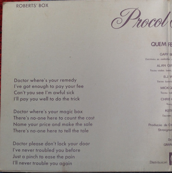 Procol Harum - Robert's Box