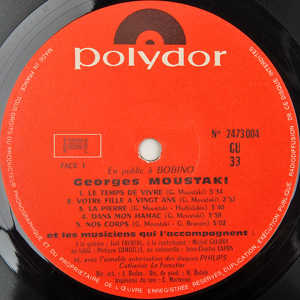 Georges Moustaki - Bobino 70
