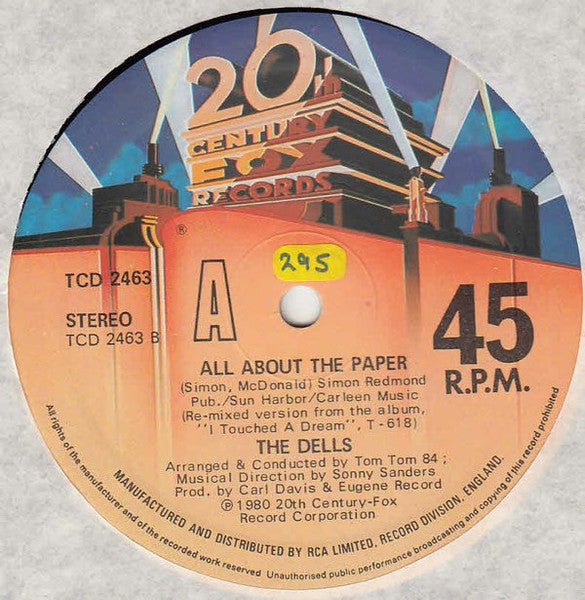 The Dells - All About The Paper / I Touched A Dream