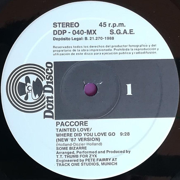 Paccore - Tainted Love (new '87 Version) & Where Did Our Love Go