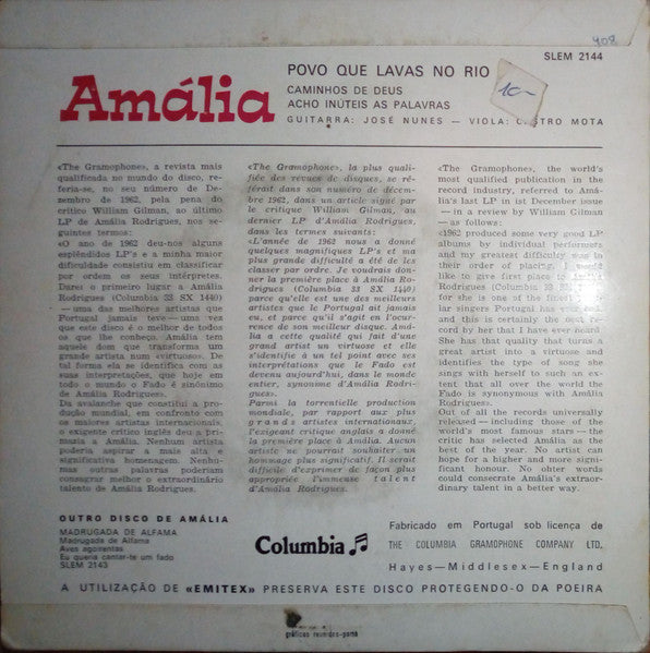 Amália Rodrigues - Povo Que Lavas No Rio