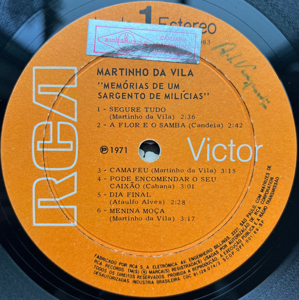 Martinho Da Vila - Memórias De Um Sargento De Milícias