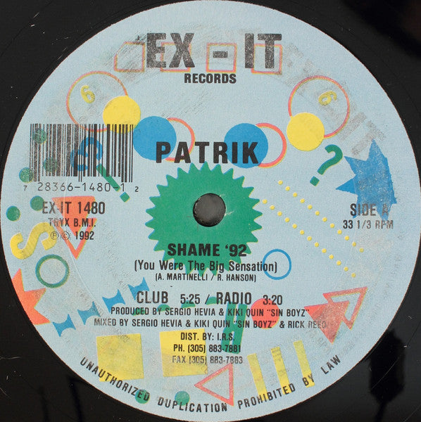 Patrik (17) - Shame '92 (You Were The Big Sensation)