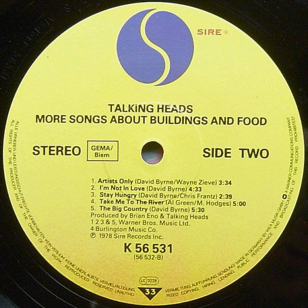 Talking Heads - More Songs About Buildings And Food