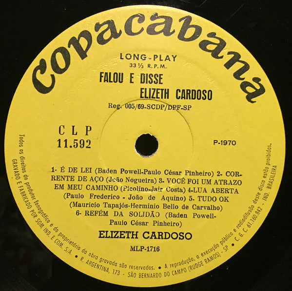 Elizeth Cardoso - Falou E Disse