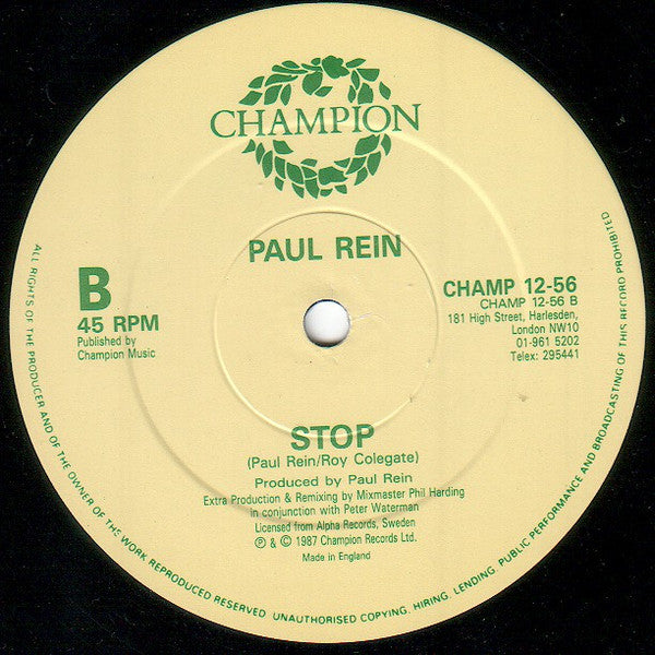 Paul Rein - Stop