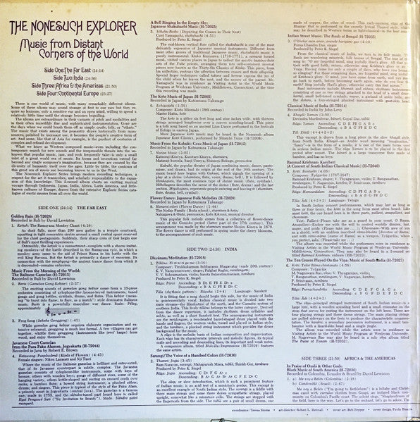 Various - The Nonesuch Explorer - Music From Distant Corners Of The World - Treasures Of The Explorer Series