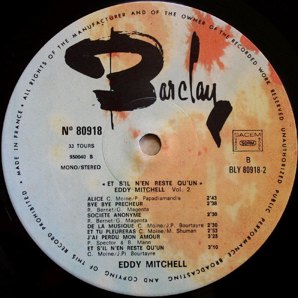 Eddy Mitchell - L'épopée Du Rock