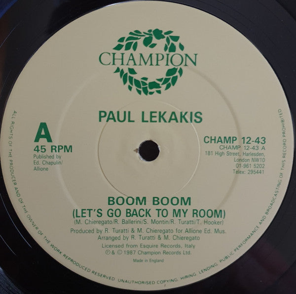 Paul Lekakis - Boom Boom (Let's Go Back To My Room)